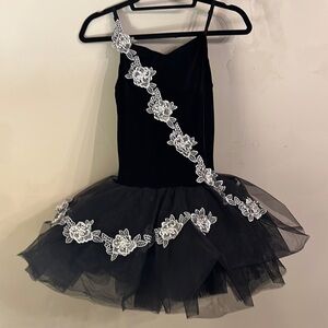 Revolution RC19782 Black and White Appliqué Tulle Leotard Velveteen Tutu